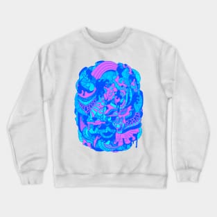 Blue Abstract Wave of Thoughts No 2 Crewneck Sweatshirt